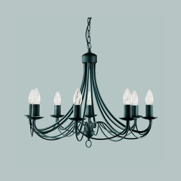 Searchlight Maypole - lustre - Ø 60 x 100 cm - noir
