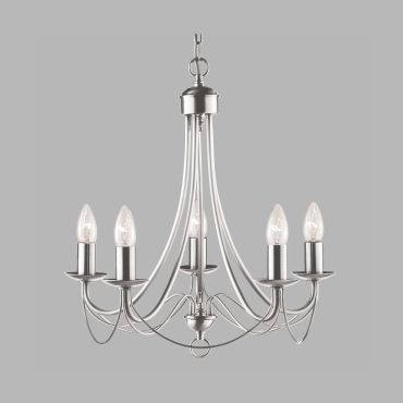 Searchlight Maypole - lustre - Ø 46 x 100 cm - argent satiné