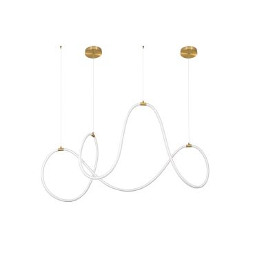 Nova Luce Cerelia - lampe suspendue - 150 x 60 x 120 cm - 57W dimmable LED inclus - laiton doré et blanc