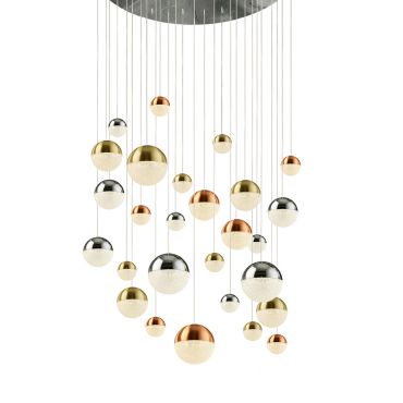 Searchlight Planets - lampe suspendue - Ø 97 x 300 cm - 27 x 7W LED dimmable inclus - multicolore