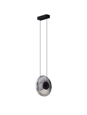 Nova Luce Ballet - lampe suspendue - Ø 26 x 200 cm - 8W dimmable LED inclus - noir sablé et gris fumé