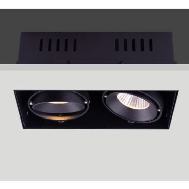 Artdelight Trofa - spot encastré 2L - 195 x 95 mm, 197 x 97 mm taille d'encastrement - noir