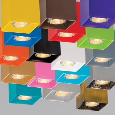 VK Simio Square - spot en saillie - 8,2 x 8,2 x 9,5 cm - vert