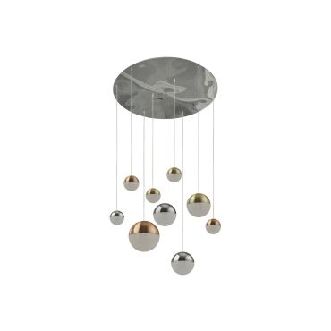 Searchlight Planets - lampe suspendue - Ø 60 x 153 cm - 9 x 7W LED dimmable inclus - multicolore