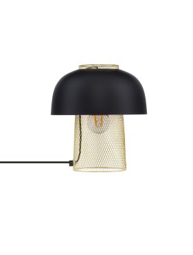Nova Luce Sqube - lampe de table - Ø 25 x 28 cm - noir sablé et or