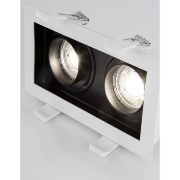 Nova Luce Cedi - spot encastré - 183 x 100 mm, 180 x 95 mm format encastré - blanc et noir sable