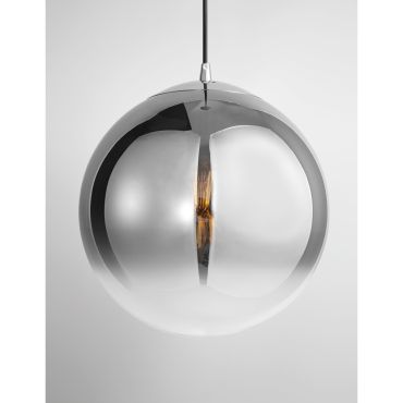 Nova Luce Ficato - lampe suspendue - Ø 30 x 120 cm - fumé et chromé