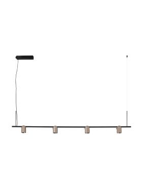 Nova Luce Sirmos - lampe suspendue - 150 x 212,4 x 6 cm - 30W dimmable LED inclus - café moka et noir sablé