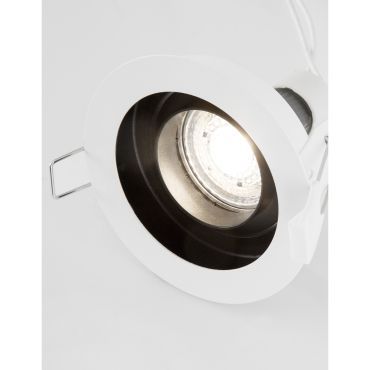 Nova Luce Cedi - spot encastrable - Ø 100 mm, Ø 95 mm encastrable - blanc et noir sable