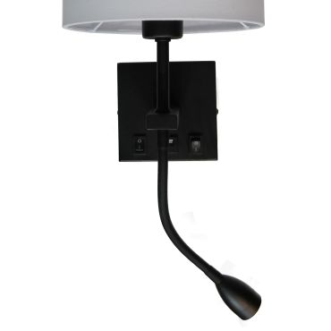 Artdelight Quad USB - applique murale avec double interrupteur et port USB - 18 x 11 x 11 cm - 3W LED inclus - noir