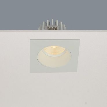 Artdelight Venice 2708 - spot encastré - 80 x 80 mm, Ø 68 mm encastré - 8W LED dimmable inclus - IP44 - blanc