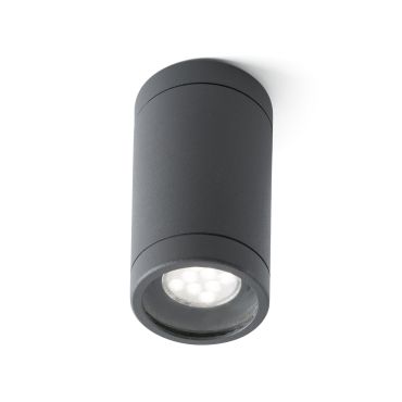 Faro Olot - spot en saillie 1L - Ø 6 x 10,5 cm - IP44 - gris foncé