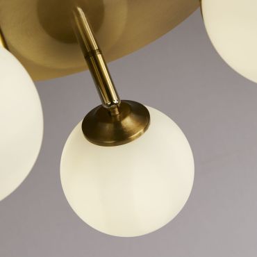 Searchlight Crosby - plafonnier - Ø 34 x 14 cm - or et opale