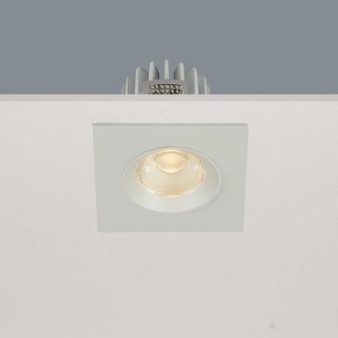 Artdelight Venice 2508 - spot encastré - 80 x 80 mm, Ø 68 mm encastré - 8W LED dimmable inclus - IP44 - blanc