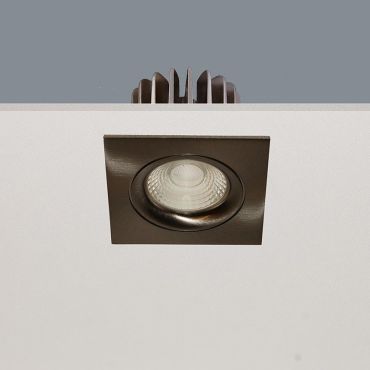 Artdelight Venice 2508 - spot encastrable - 80 x 80 mm, Ø 68 mm encastrable - 8W LED dimmable inclus - IP44 - acier mat