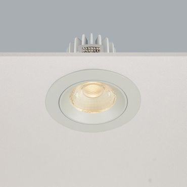 Artdelight Venice 2108 - spot encastré - Ø 80 mm, Ø 68 mm encastré - 8W LED dimmable inclus - IP44 - blanc