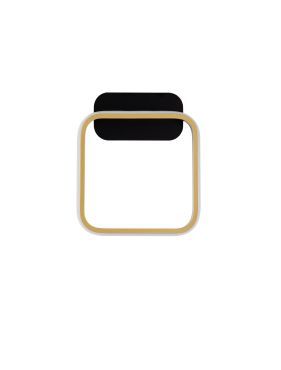 Nova Luce Imar - applique murale - 20 x 24 x 5,5 cm - 13W LED inclus - noir sablé et or